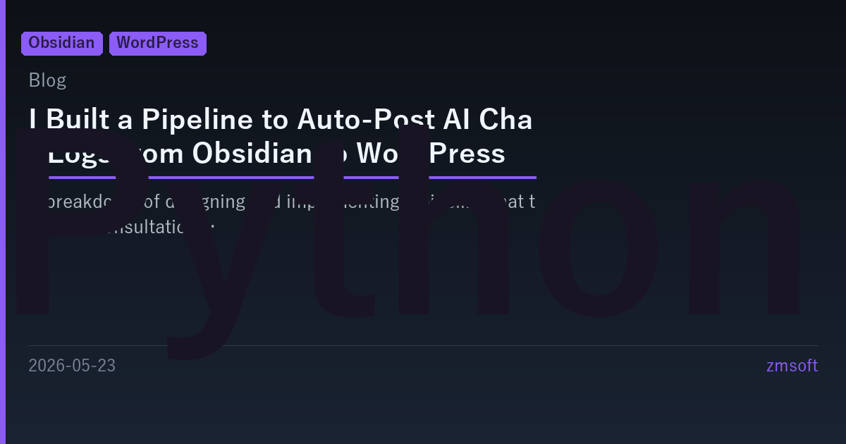 Publication automatique de journaux de chat IA depuis Obsidian vers WordPress